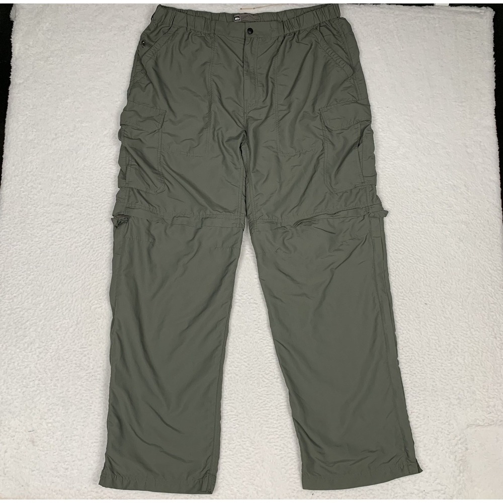 REI Co-Op Convertible Hiking Pants Mens 38x33 Gray Nylon Outdoors Zip-Off Cargo